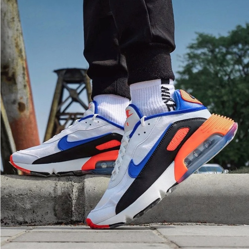 Nike Men's Air Max Athletic Shoes White Blue Black Orange “ offers welcomed”